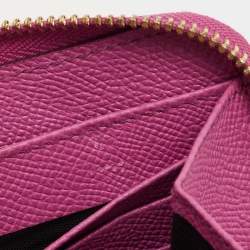 Pre Owned Dolce & Gabbana Pink Leather Zip Around Wallet