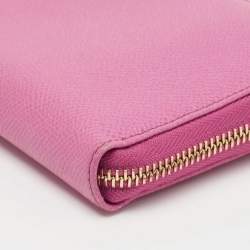 Pre Owned Dolce & Gabbana Pink Leather Zip Around Wallet