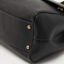 Pre Owned Dolce & Gabbana Black Leather Large Miss Sicily Top Handle Bag