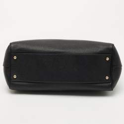 Pre Owned Dolce & Gabbana Black Leather Large Miss Sicily Top Handle Bag