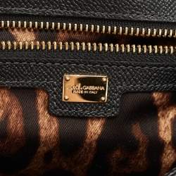Pre Owned Dolce & Gabbana Black Leather Large Miss Sicily Top Handle Bag