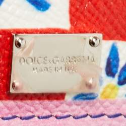Pre Owned Dolce & Gabbana Multicolor Majolica Print Leather Miss Sicily Top Handle Bag