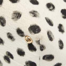 Pre Owned Dolce & Gabbana White/Black Polka Canvas and Leather Sicily Tote