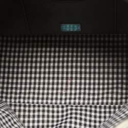 Pre Owned Dolce & Gabbana White/Black Polka Canvas and Leather Sicily Tote