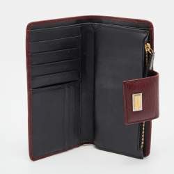 Dolce & Gabbana Burgundy Leather Flap Continental Wallet