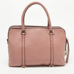 Pre Owned Dolce & Gabbana Beige Leather Lily Twist  Satchel