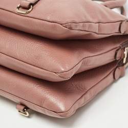 Pre Owned Dolce & Gabbana Beige Leather Lily Twist  Satchel