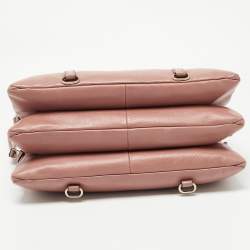 Pre Owned Dolce & Gabbana Beige Leather Lily Twist  Satchel