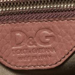 Pre Owned Dolce & Gabbana Beige Leather Lily Twist  Satchel