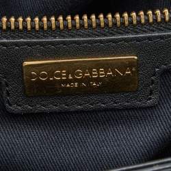 Pre Owned Dolce & Gabbana Brown/Black Leopard Print Coated Canvas and Leather Medium Miss Sicily Top Handle Bag
