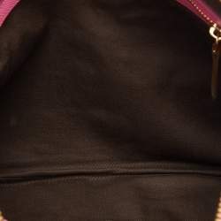 Pre Owned Dolce & Gabbana Brown/Pink Leopard Print Coated Canvas and Leather Wristlet Clutch