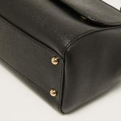 Pre Owned Dolce & Gabbana Black Leather Medium Miss Sicily Top Handle Bag