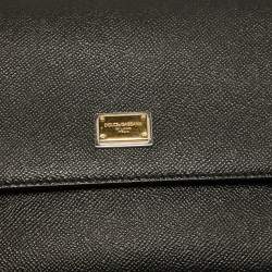 Pre Owned Dolce & Gabbana Black Leather Medium Miss Sicily Top Handle Bag