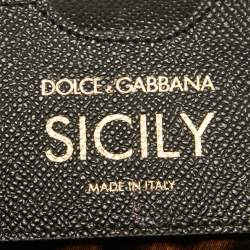 Pre Owned Dolce & Gabbana Black Leather Medium Miss Sicily Top Handle Bag