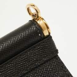 Pre Owned Dolce & Gabbana Black Leather Medium Miss Sicily Top Handle Bag