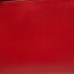 Pre Owned Dolce & Gabbana Red Leather Miss Sicily Shopper Tote