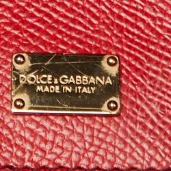 Pre Owned Dolce & Gabbana Red Leather Miss Sicily Shopper Tote