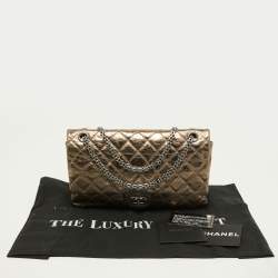 Pre Owned Chanel Metallic Quilted Aged Calf Leather 226 Reissue 2.55 Flap Bag