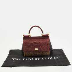 Pre Owned Dolce & Gabbana Multicolor Alligator,Python and Leather Small Miss Sicily Top Handle Bag