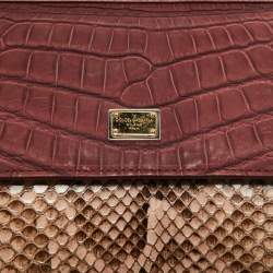 Pre Owned Dolce & Gabbana Multicolor Alligator,Python and Leather Small Miss Sicily Top Handle Bag
