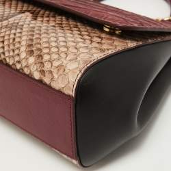 Pre Owned Dolce & Gabbana Multicolor Alligator,Python and Leather Small Miss Sicily Top Handle Bag