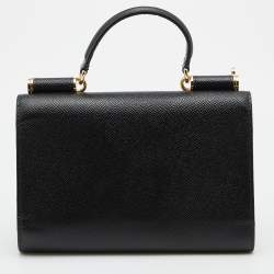 Pre Owned Dolce & Gabbana Black Leather Miss Sicily Von Wallet on Chain