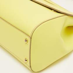 Dolce & Gabbana Lime Yellow Leather Large Miss Sicily Top Handle Bag