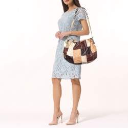 Pre Owned Dolce & Gabbana Multicolor Patchwork Leather Miss Night and Day Hobo