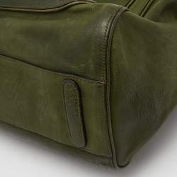 Pre Owned Dolce & Gabbana Olive Green Leather Miss Catch Satchel