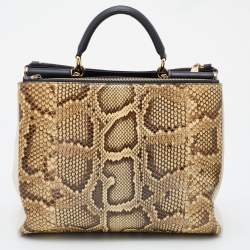 مملوكة مسبقًا Dolce & Gabbana Python and Leather Large Miss Sicily Shopper Tote
