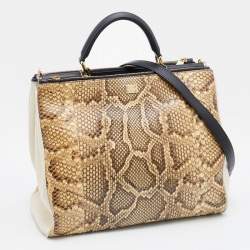مملوكة مسبقًا Dolce & Gabbana Python and Leather Large Miss Sicily Shopper Tote