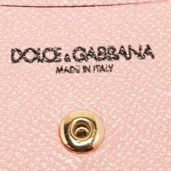 Pre Owned Dolce & Gabbana Pink Floral Print Leather DG Logo Chain Clutch