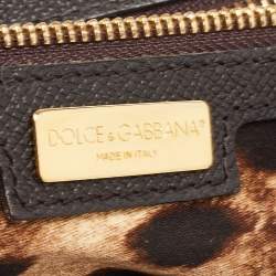 Pre Owned Dolce & Gabbana Dark Brown Leather Medium Miss Sicily Top Handle Bag