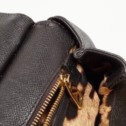 Pre Owned Dolce & Gabbana Dark Brown Leather Medium Miss Sicily Top Handle Bag