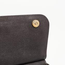 Pre Owned Dolce & Gabbana Dark Brown Leather Medium Miss Sicily Top Handle Bag