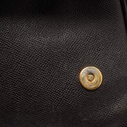 Pre Owned Dolce & Gabbana Dark Brown Leather Medium Miss Sicily Top Handle Bag