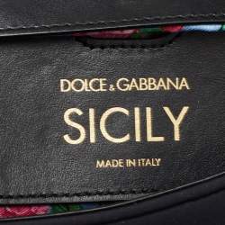 Dolce & Gabbana Black Neoprene Small Miss Sicily Top Handle Bag