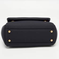 Dolce & Gabbana Black Neoprene Small Miss Sicily Top Handle Bag