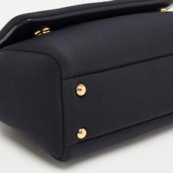Dolce & Gabbana Black Neoprene Small Miss Sicily Top Handle Bag
