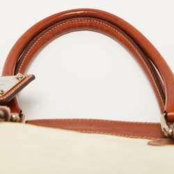 Pre Owned Dolce & Gabbana Brown/Cream Coated Canvas and Leather Miss Romantique Bag