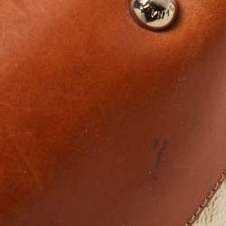 Pre Owned Dolce & Gabbana Brown/Cream Coated Canvas and Leather Miss Romantique Bag