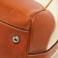 Pre Owned Dolce & Gabbana Brown/Cream Coated Canvas and Leather Miss Romantique Bag