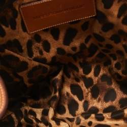 Pre Owned Dolce & Gabbana Brown/Cream Coated Canvas and Leather Miss Romantique Bag