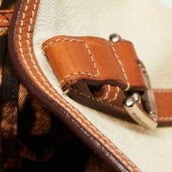 Pre Owned Dolce & Gabbana Brown/Cream Coated Canvas and Leather Miss Romantique Bag