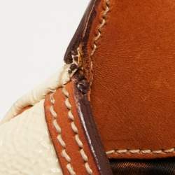 Pre Owned Dolce & Gabbana Brown/Cream Coated Canvas and Leather Miss Romantique Bag