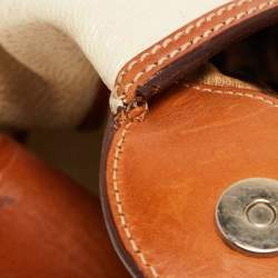 Pre Owned Dolce & Gabbana Brown/Cream Coated Canvas and Leather Miss Romantique Bag