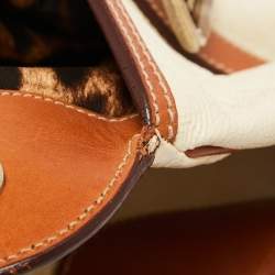 Pre Owned Dolce & Gabbana Brown/Cream Coated Canvas and Leather Miss Romantique Bag