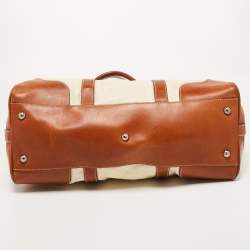 Pre Owned Dolce & Gabbana Brown/Cream Coated Canvas and Leather Miss Romantique Bag