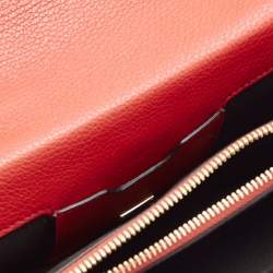 Pre Owned Dolce & Gabbana Red Leather Small Rosalia Shoulder Bag