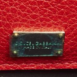 Pre Owned Dolce & Gabbana Red Leather Small Rosalia Shoulder Bag